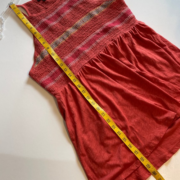 Torrid Super Soft Smocked High Neck Babydoll Top Womens Size 1X Rust Peplum - Picture 10 of 10